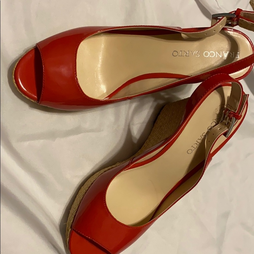 Franco Sarto Womens 8 1/2 Red Wedges